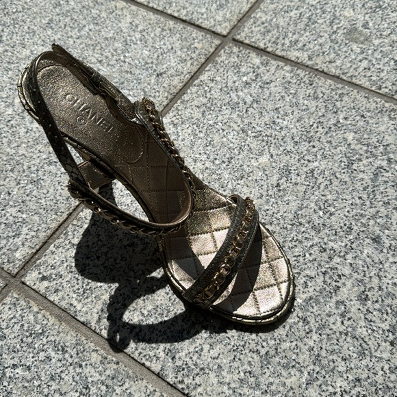 Chanel Gold Python Sandals - Picture 13 of 14